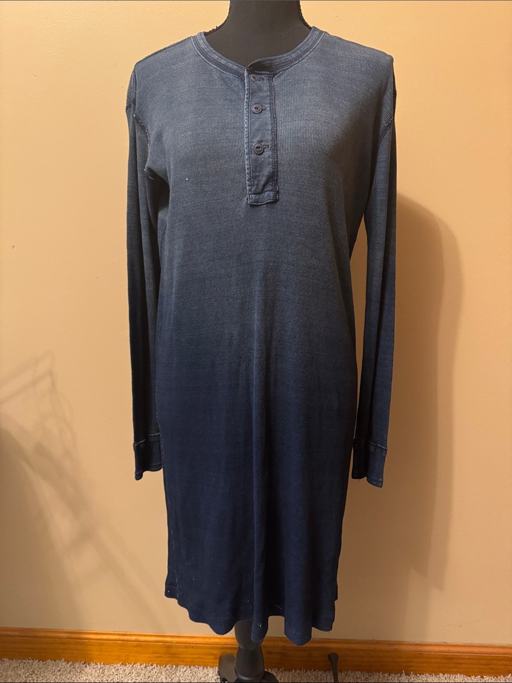 Polo by Ralph Lauren Navy Ombre Henley Midi Dress